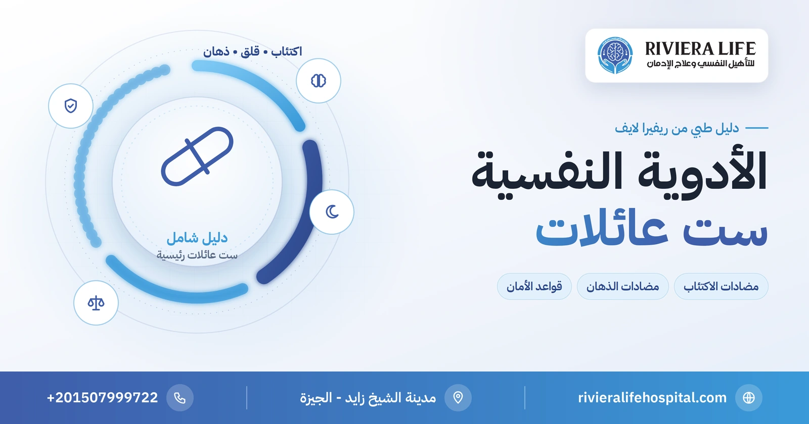 الأدوية النفسية: أنواعها وما تعالجه كل عائلة وكيف يختار الطبيب 2 الأدوية النفسية وعائلاتها الست واستخداماتها وقواعد الأمان — ريفيرا لايف