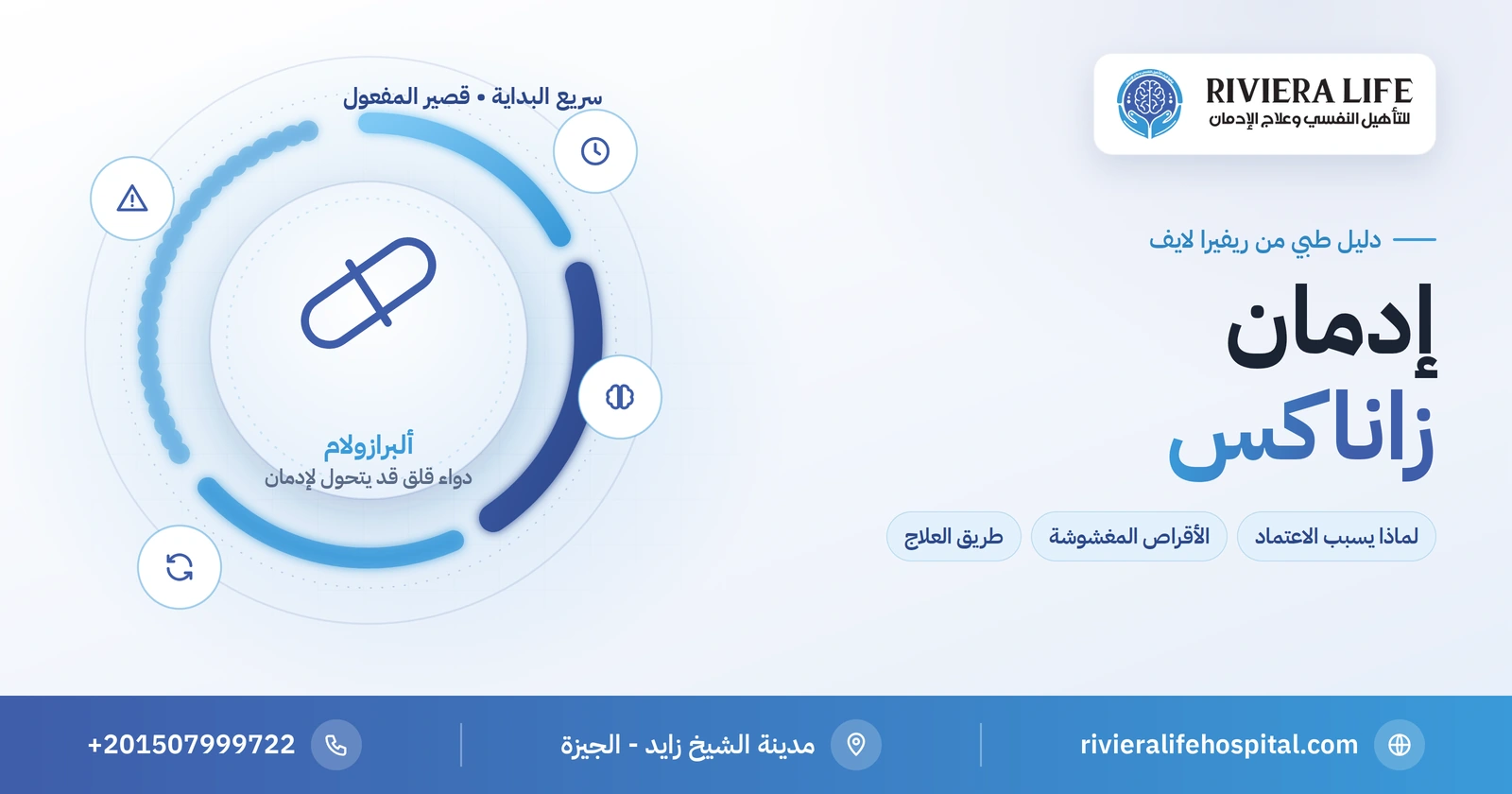 إدمان زاناكس (ألبرازولام): لماذا يسبب الاعتماد بسرعة وكيف يُعالج؟ 2 إدمان زاناكس (ألبرازولام): كيف يتكون الاعتماد وكيف يُعالج — ريفيرا لايف